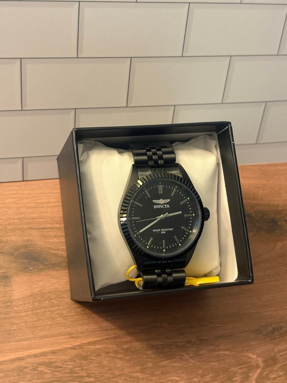 Invicta Specialty Serrate Men’s Watch 43mm Black Steel New with Box
